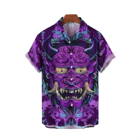 Japanese Samurai Shirt 3D Japanese Style Printed Short Sleeve T-Shirt Casual Men's Retro Sports Casual Shirt T-Shirt
