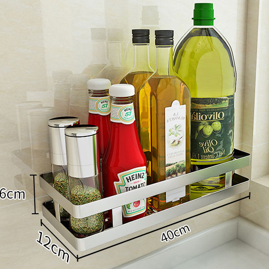 【304 thickened】single-tier spice rack - 40cm * punch/punch-free installation