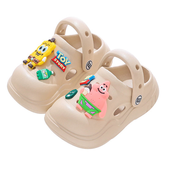 Children's Sandals and Slippers Summer Cartoon Soft Bottom 2025 New Style Baotou Middle and Big Boys and Girls Outer Wear Baby Hole Shoes
