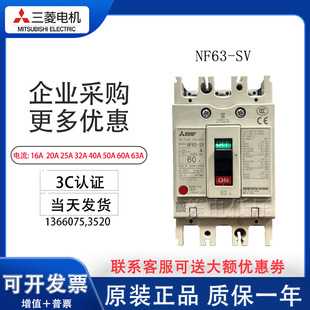 Mitsubishi Nissan Molded Case Circuit Breaker Nf63-Sv 2P 3P10A16A 20A25A 32A40A 50A63A