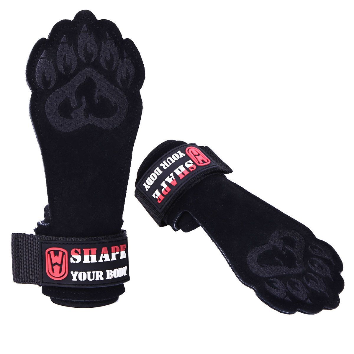 Protector de palma de piel de vaca de peso duro asistido, protector de muñeca de tres capas, guantes de fitness de agarre para hombres y mujeres, protector de mano con pull-ups de barra horizontal