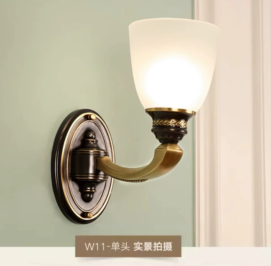 Copper ceiling lamp, ceiling light, sconce for bedroom, American style