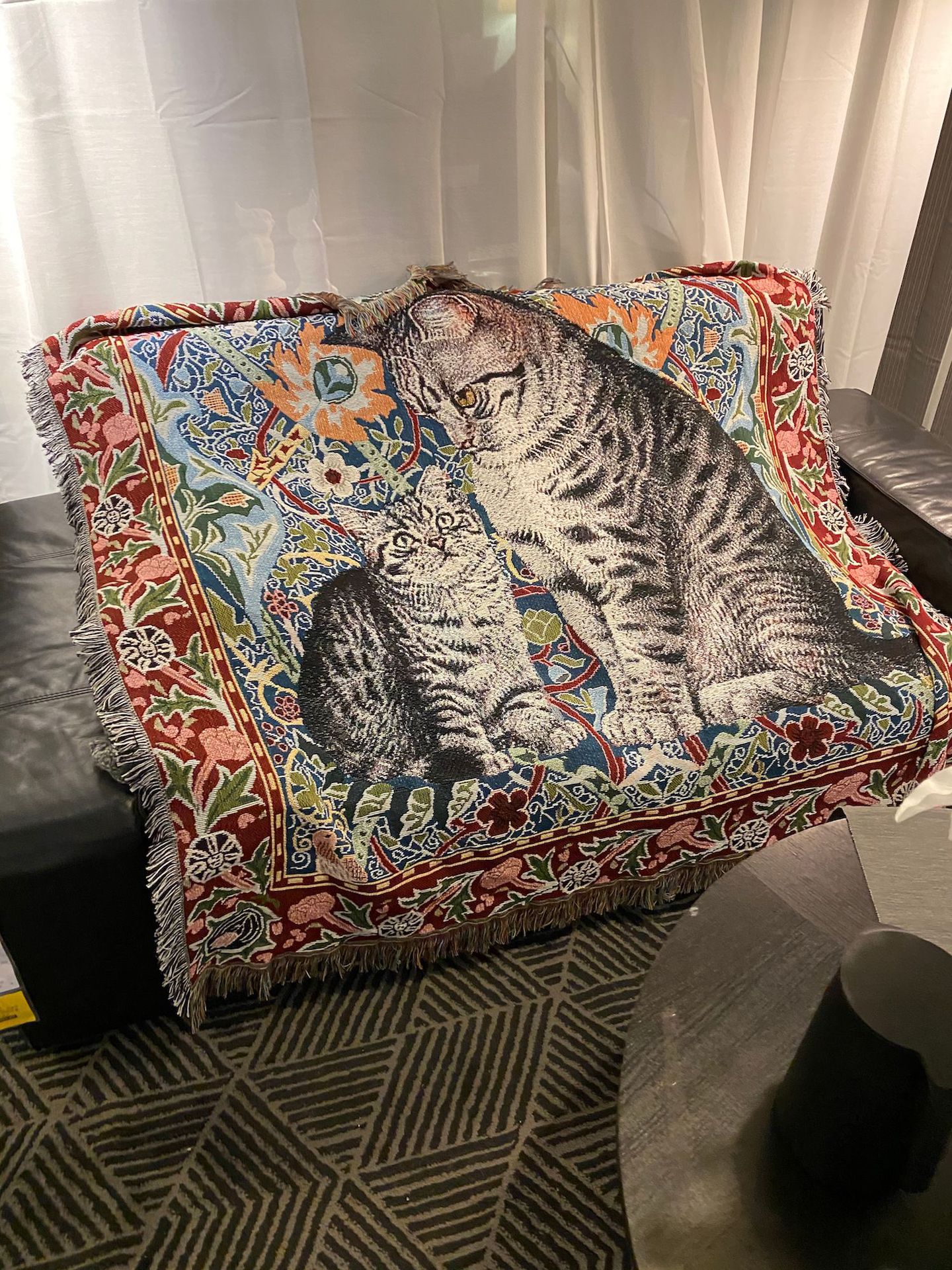 1,2 kg große Größe 160 x 160 amerikanische verdickte Decke, Sofadecke, Decke, gestrickt, Katzen-Ölgemälde_voghion.com