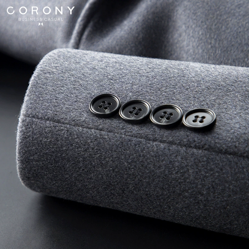 Мужское пальто из шерстяной смеси (Corony) длинное, демисезонное тренч, с хлопковой подкладкой, размеры M–5XL