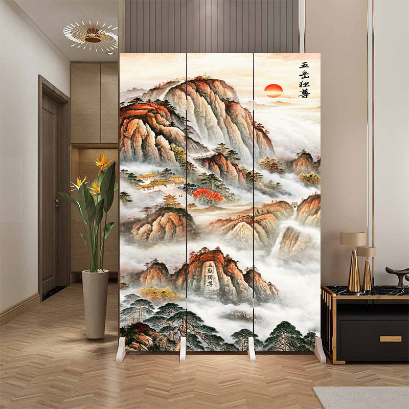 Fábrica directa de entrada doméstica china en la puerta frente a la partición de la sala de estar de la oficina del dormitorio cubierta plegable móvil