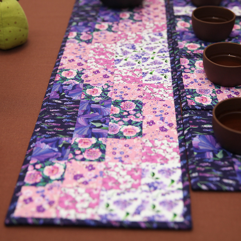 Primer paño teñido estera de té hecho a mano DIY patchwork corredor de mesa bordado Lu bordado estera de la placa de té Zen camino de mesa té arte de la vendimia toalla de té