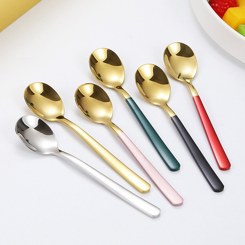 304 stainless steel thickened fruit fork and coffee spoon Korean household creative fruit pick internet celebrity dessert fork and spoon set