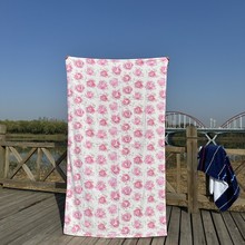 加厚大浴巾欧美活性印花双面毛圈柔软吸水洗澡游泳纯棉沙发垫巾