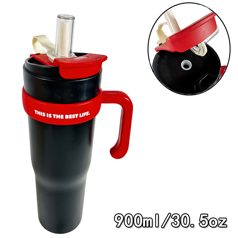 Nuevo mango transfronterizo de taza de automóvil 304 taza de acero inoxidable al aire libre portátil de doble vacío taza de hielo