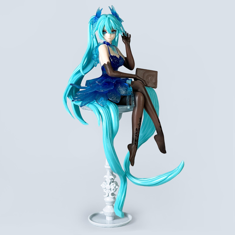 Everlasting Night Hatsune Miku Figure Sitting Posture Songstress Model Anime Peripheral Beautiful Girl Desktop Decoration Cross-Border Wholesale