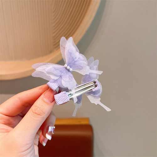 New Style Ethereal Butterfly Hair Clip for Children, Gradient Swallowtail Butterfly Hair Accessory, Double-Sided Hair Pin for Braided Hairstyles, Ancient Style Hanfu Hair Adornments