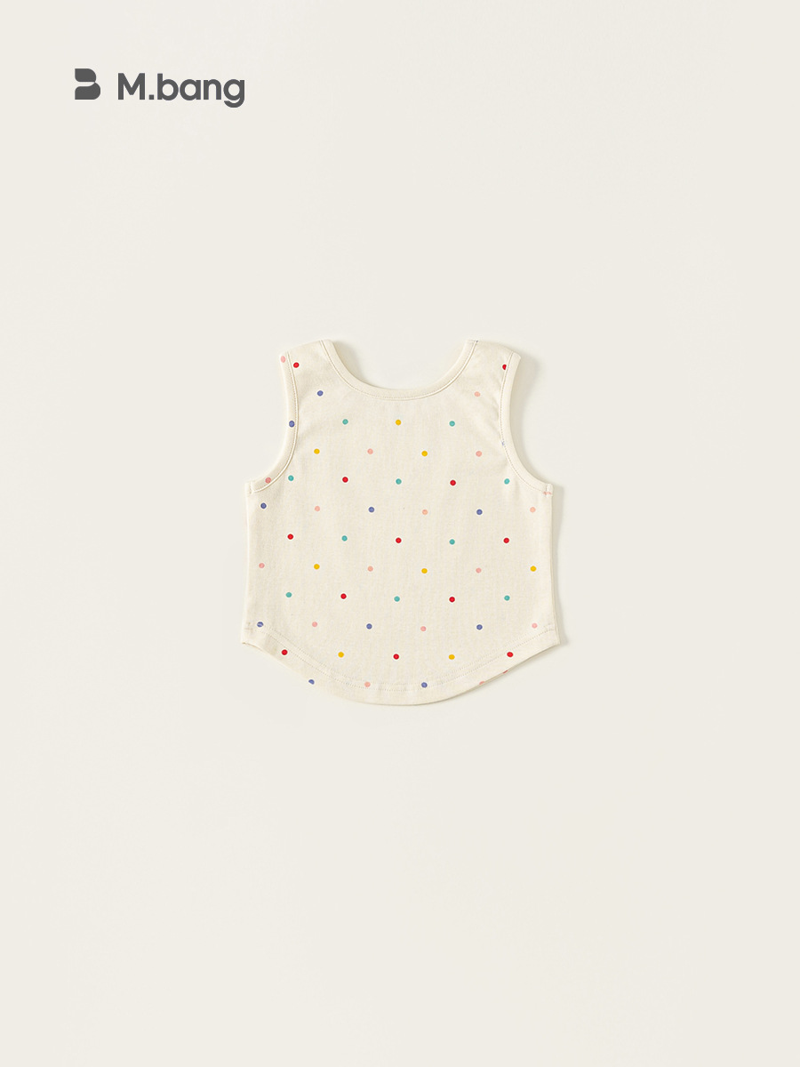 Youbao ropa para niños verano nuevo estilo ropa para niños tops de moda chaleco con lazo color lunares camiseta camisola para niñas