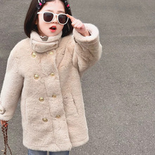 女童冬装外套女宝宝冬款加绒加厚儿童冬季洋气时髦2025新款仿皮草