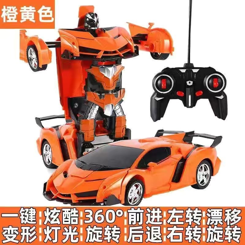 跨境1:18一键变形遥控车机器人模型充电动赛车男孩儿童玩具车批发|undefined