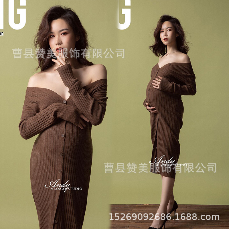 妊婦の撮影の服装の新型の美しい風の妊婦の服装の芸術は服装を照らします。