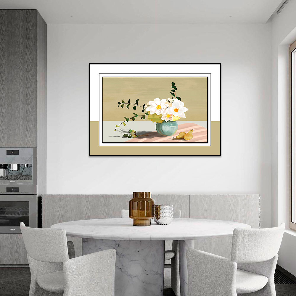 Pintura de decoración de restaurante, flores de lujo ligeras, micro tallado tridimensional, pintura colgante, mesa de comedor, mural, pasillo, dormitorio, pintura decorativa individual