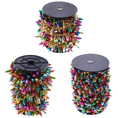 クリスマス金線メッキカラープラスチック電球ストリング祭りパーティークリスマスツリー花輪ビーズチェーン装飾アクセサリー