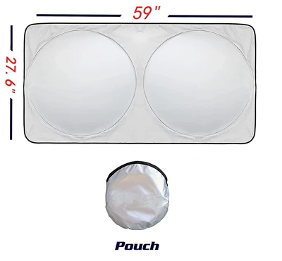 Car double ring sun Sun shade - silver-back-black-15070cm