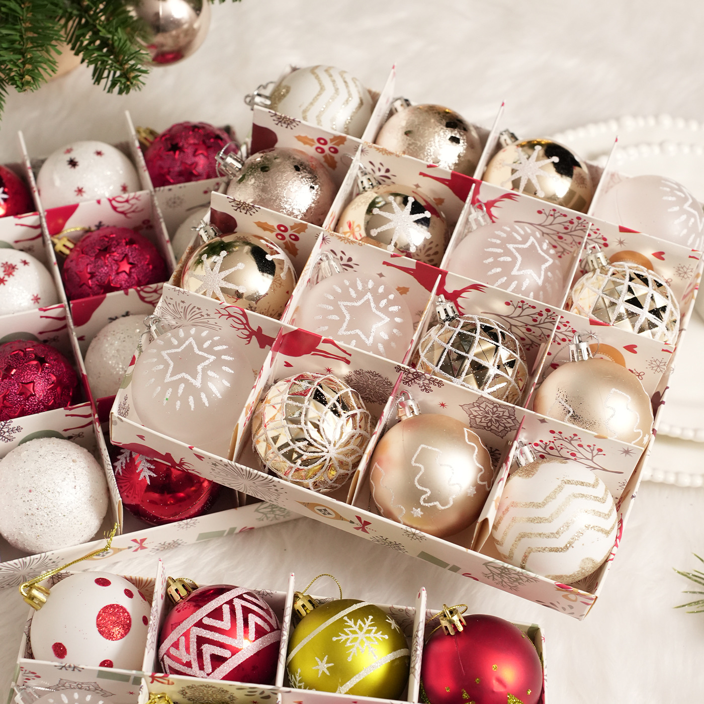 Transfronterizos 6CM Navidad colgante paquete caja de decoración del árbol de Navidad decoración de la atmósfera festiva decoración colgante image 4