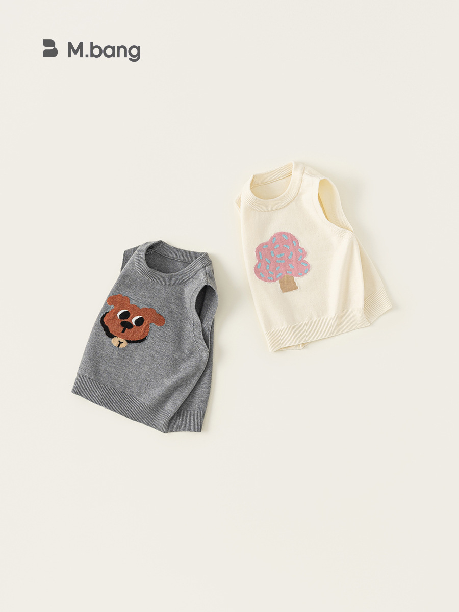 Youbao ropa para niños suéter chaleco para niños 2025 primavera nuevo estilo niña estilo occidental chaleco de punto de dibujos animados chaleco para bebé