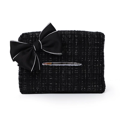 Car tissue box/set Box Hanging Cute Bow - small-fragrant-tissue-box-black-black-bow