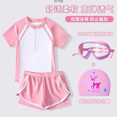 兒童泳衣女童中大童夏季2024新款女孩分體游泳衣夏專業游泳套裝備
