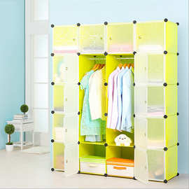 组装简易树脂衣柜 简约 组合收纳柜折叠组装塑料衣橱储物收纳柜子