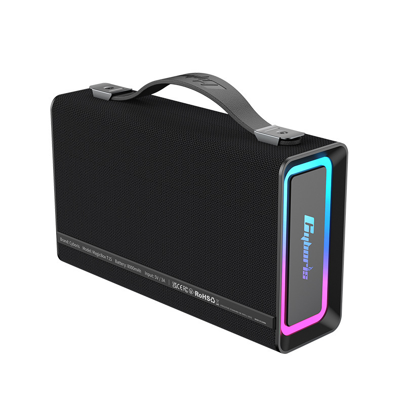 Cyboris 新しい Bluetooth 5.3 ミュージック ボックス 2.1 チャンネル 360 ° パノラマサウンドエフェクト、カラフルな照明サブウーファー|undefined