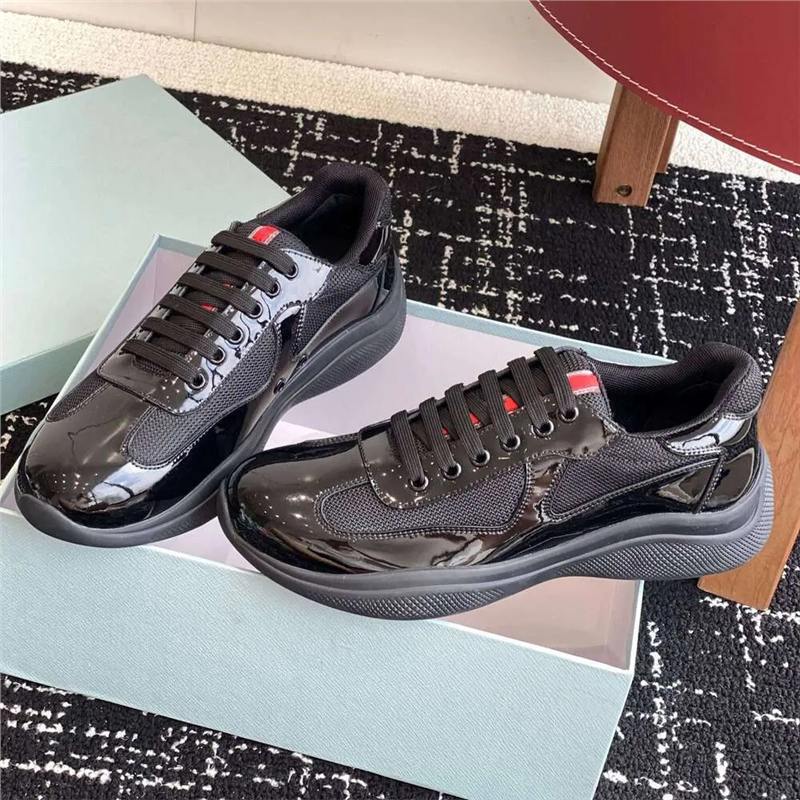 In-Stock 2025 New Spring Casual Tennis Shoes for Men and Women, Patent Leather Round-Toe Lace-Up Sneakers for Couples