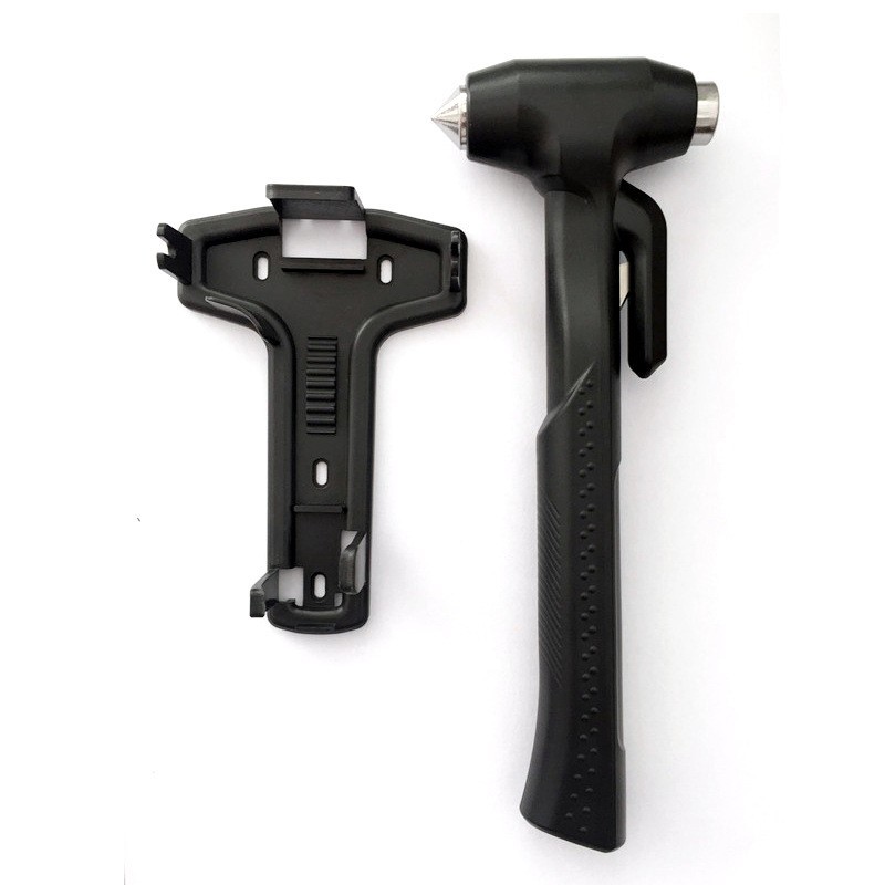 Qìchē Car Safety Hammer Bus Long Handle Escape Hammer (Qəza çəkici) - black-km49-long-handle-safety-hammer-base-blister-card