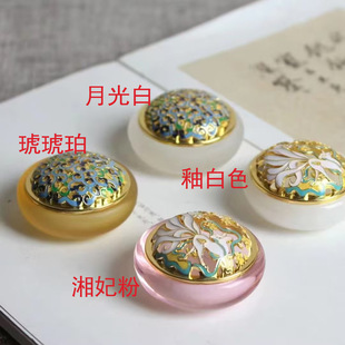Retro Glass Incense Burner Linghu Enamel Non-Stick Powder Agarwood Aromatherapy Mini Glass Small Incense Burner Plate Incense Burner Wholesale