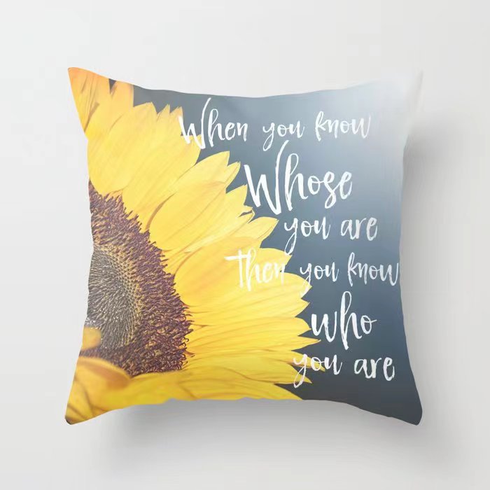 Girasol amarillo girasol funda de almohada Nordic casa estilo melocotón piel sofá del coche cojín cubierta image 16