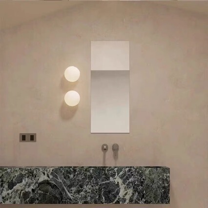 White Spherical Wall Lamp Minimalist Modern Designer Glass Corridor Bathroom Hallway Study Bedroom Bedside Lighting