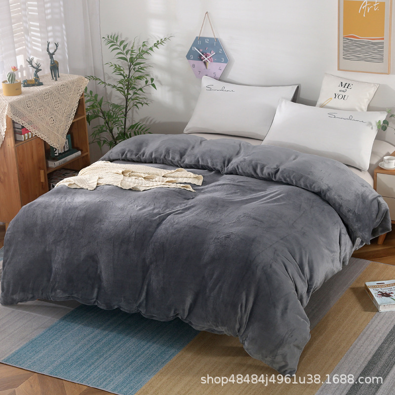 Flange edredón más edredón cubierta doble una sola pieza de lana de coral de doble cara de lana de invierno