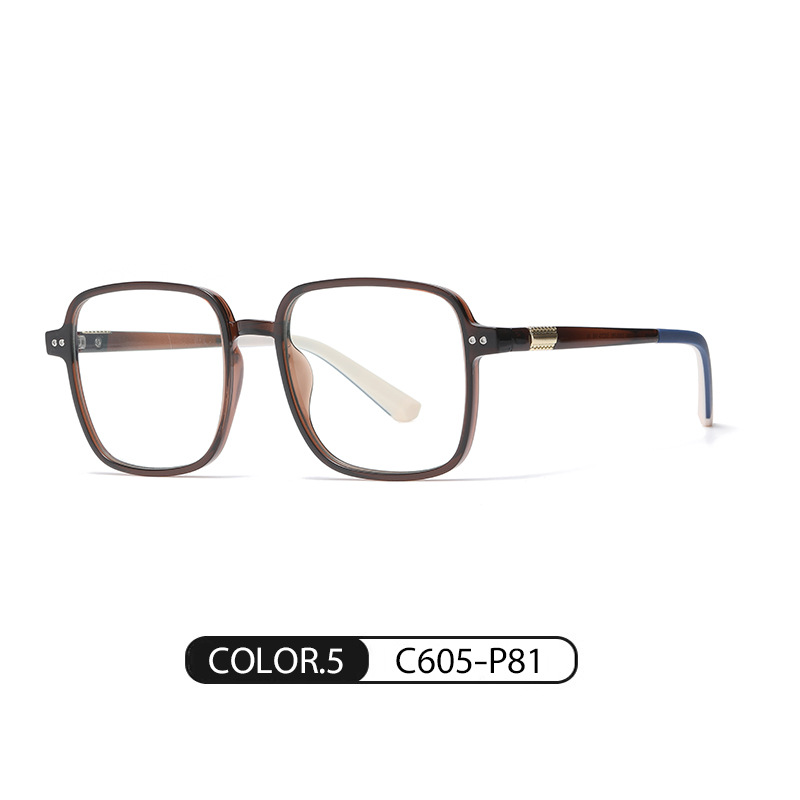 El nuevo marco de gafas de celebridades de Internet, marco grande para mujer, espejo plano sin maquillaje TJ864 ultraligero TR se puede equipar con gafas anti-luz azul de miopía