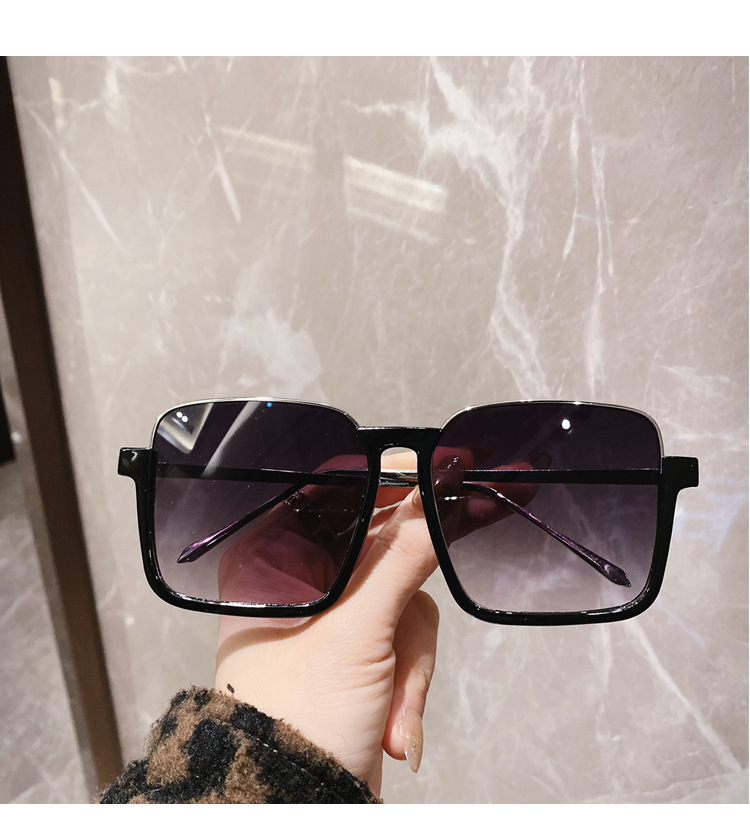 Fashion Style Grey, Pink, Black Color Fashion Solid Color UV400 Protection Resin Square Half Frame Women's Sunglasses