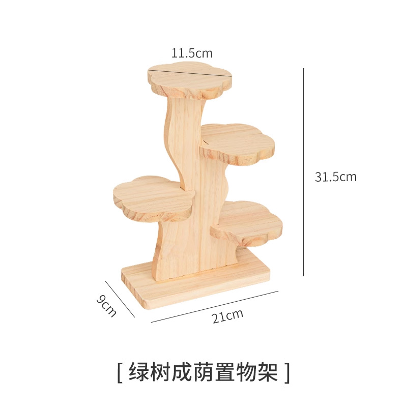 그늘진 나무 선반