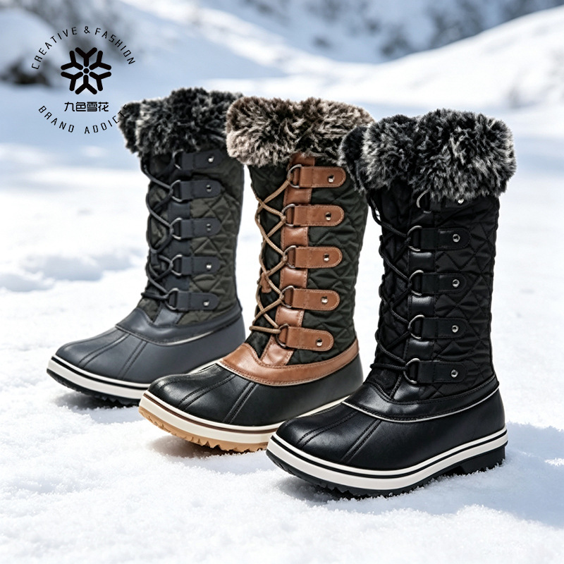 Botas de Nieve Altas para Mujer Antideslizantes Térmicas e Impermeables para Invierno