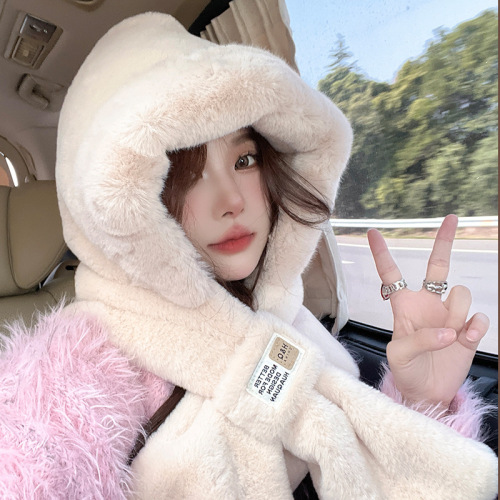 Autumn and winter warm cycling hat and scarf all-in-one internet celebrity windproof thickened warm versatile toe-cap ear protection cycling hat