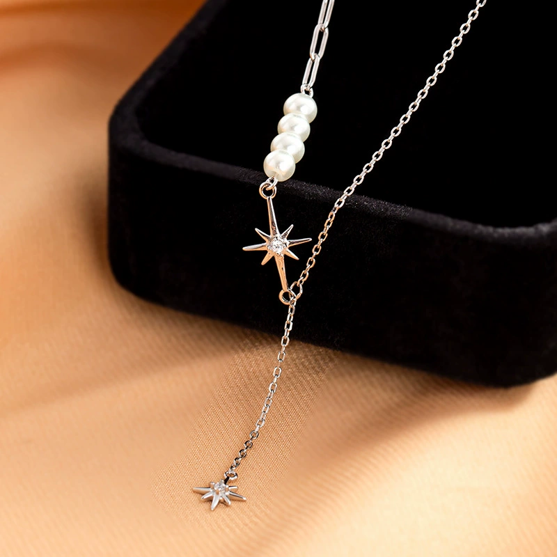 榕树下 Summersk necklace with tassels, silver 925 sample, European style, интернет-знаменитость
