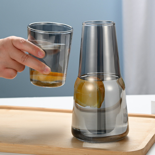 Heat-resistant glass household one-person drinking kettle frozen large-capacity cold water milk cup coffee juice cold kettle set