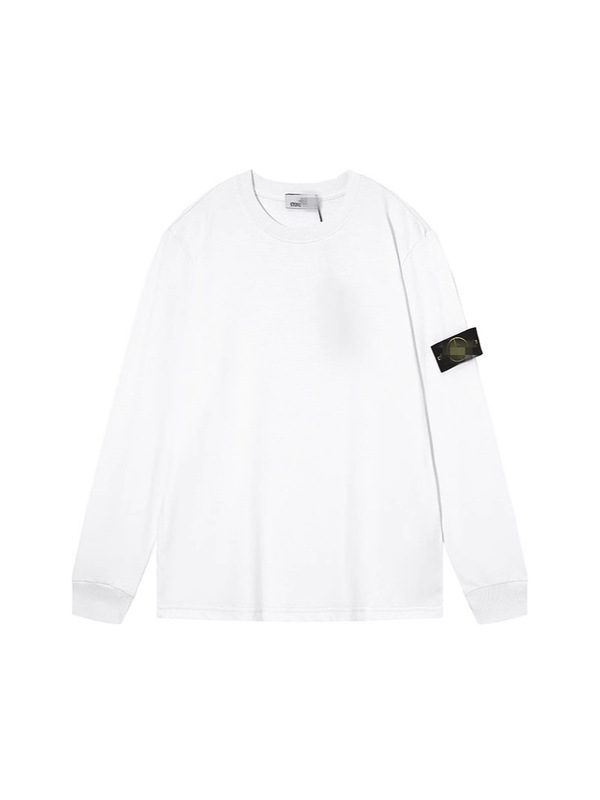 高級STONEストーンクロスボーダーアイランドヨーロッパとアメリカのラウンドネックスウェットシャツ長袖Tシャツルーズ男性と女性のカップルスタイルの袖章バッジ|undefined