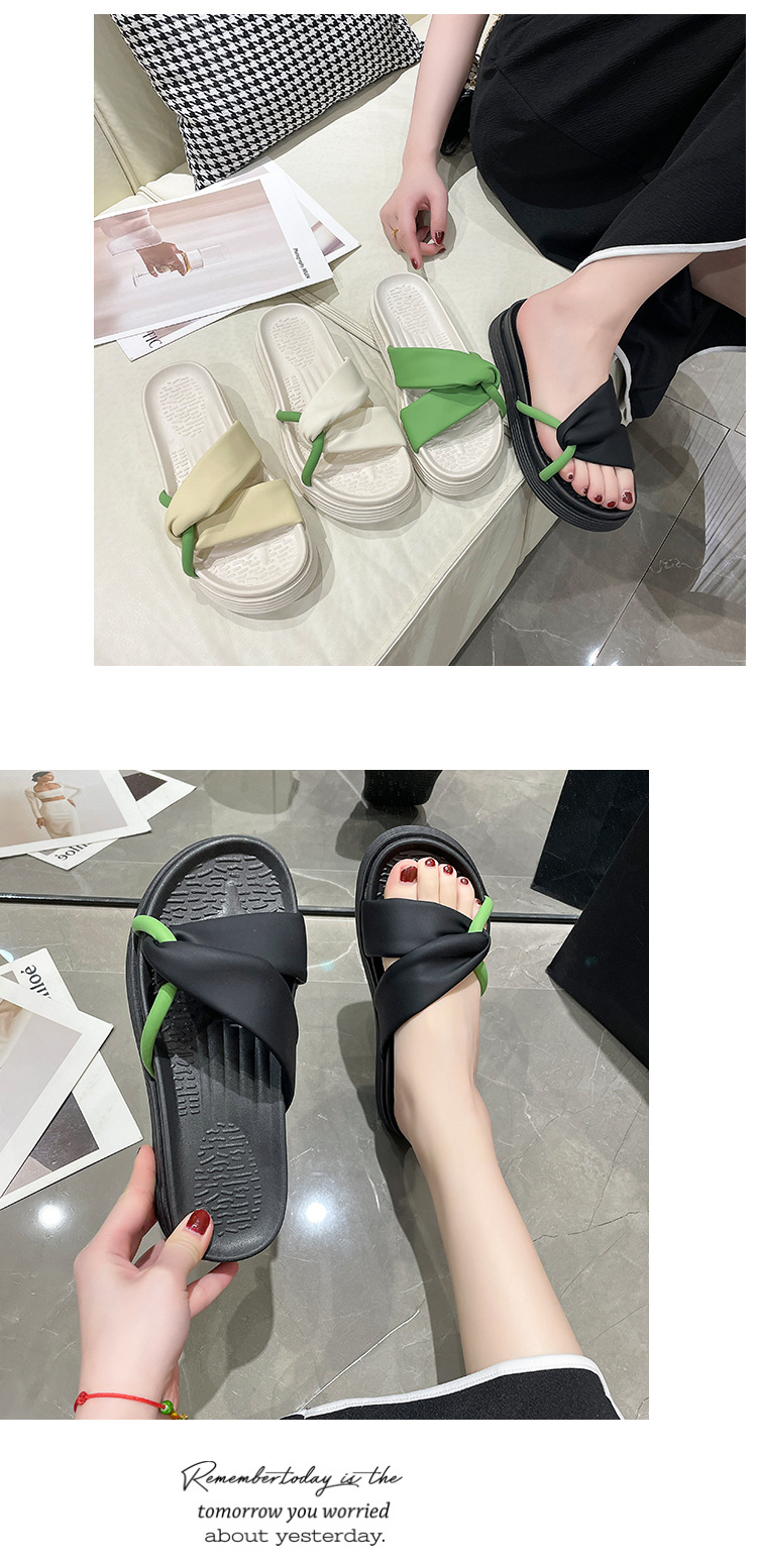 Women's Casual Vacation Solid Color Round Toe Slides Slippers display picture 4