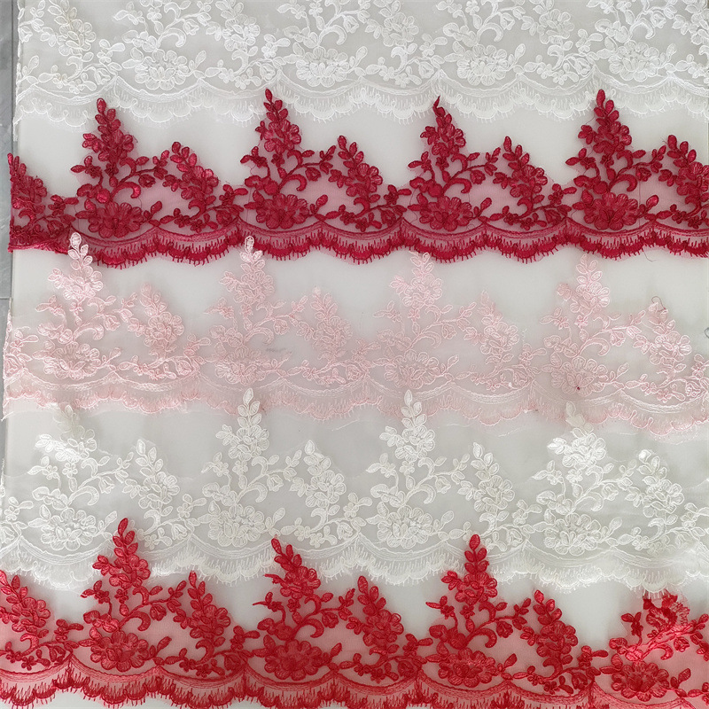 厂家涤纶丝刺绣蕾丝花边辅料婚纱窗帘桌布手工diy婚庆装饰面料