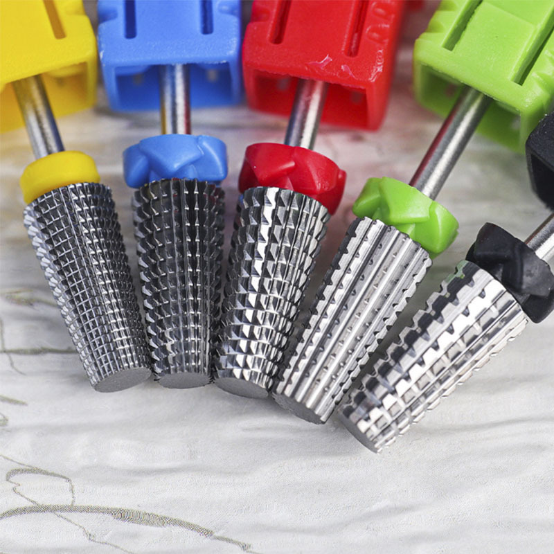 Cabezal de molienda de acero de tungsteno cinco en uno para manicura, removedor rápido de esmalte de uñas, removedor de piel muerta, amoladora eléctrica, cabezal de molienda universal