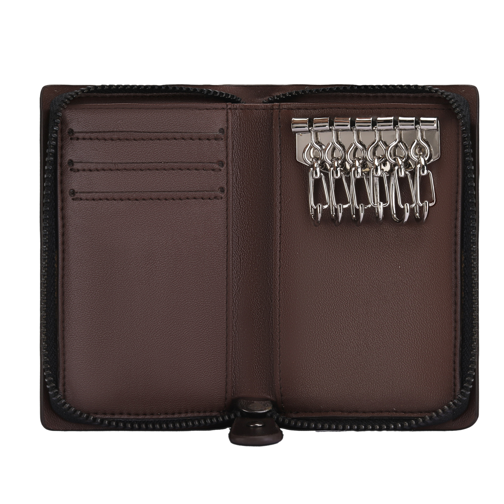 Amazon negocio multifunción llave bolsa de almacenamiento de automóviles de gran capacidad bolsa de hebilla de cuero para hombres cremallera cintura cartera