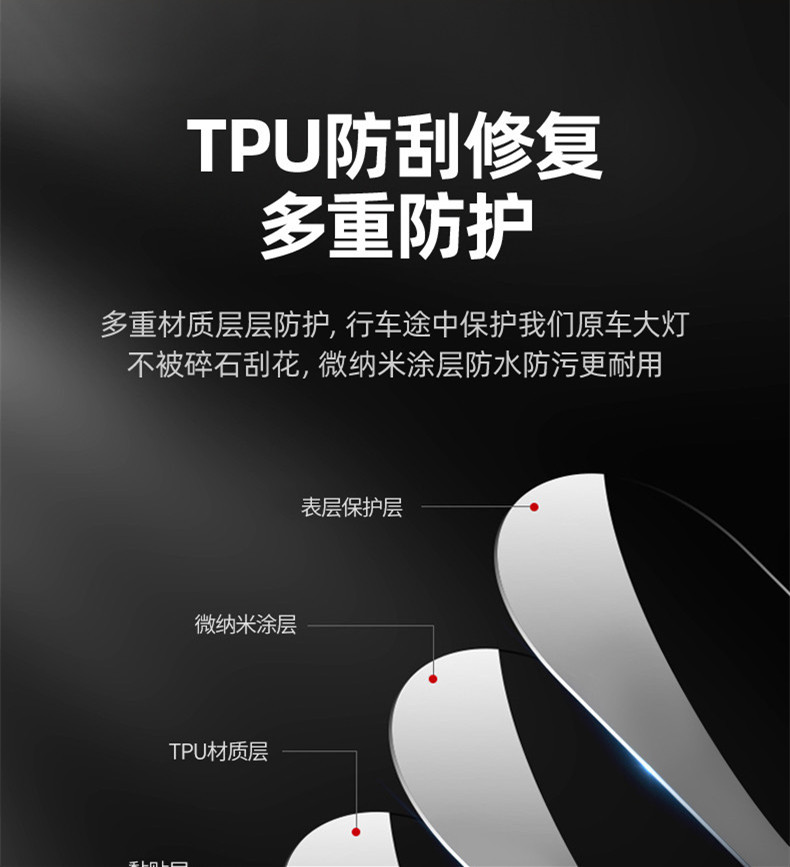 Suitable for Tesla blackened light film Model 3/Y/S/X headlight tail light fog lamp TPU color change film Black Samurai