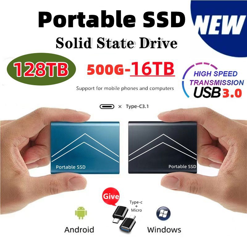 Cross-Border Export Portable Mobile Solid-State Drive Expansion and Upgrade 500Gb-128Tb High-Speed and Stable Transmission