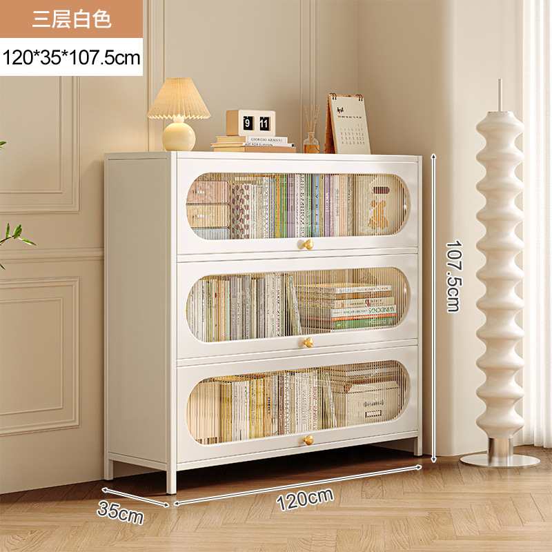 Librería de acero con puerta de armario, armario a prueba de polvo, armario de almacenamiento, armario de exhibición para el hogar para niños, armario de almacenamiento contra la pared, estantería de piso a techo