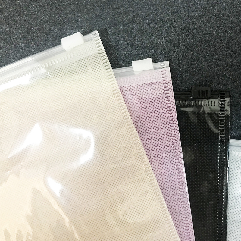 CPP transparente 6 Lado de seda transparente lado no tejido 70g ropa embalaje cremallera bolsa al por mayor